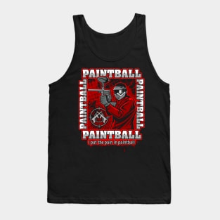 Paintball Player Red Team Tank Top